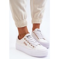  women`s lee cooper platform sneakers white