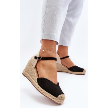suede espadrille wedge sandals with σε προσφορά