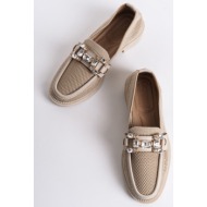  capone outfitters women`s knitwear stony buckle loafer shoes