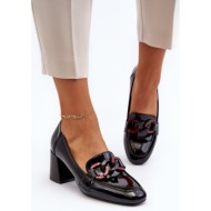  black paliotte pumps with chain