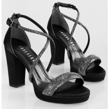 shoeberry women`s wise black satin σε προσφορά