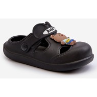  children`s foam slippers with embellishments, black opleia