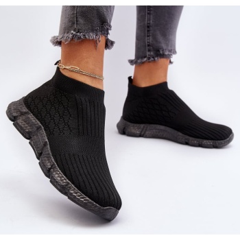 women`s black slip-on sports sock shoes σε προσφορά