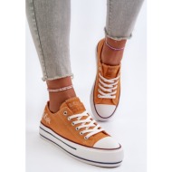  lee cooper women`s sneakers with thick sole orange