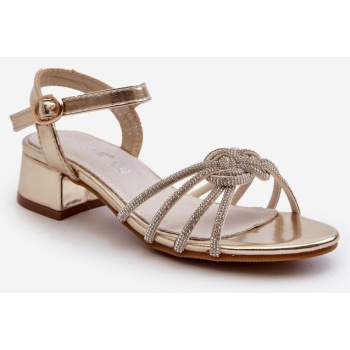 girls` low-heeled sandals with zircons σε προσφορά