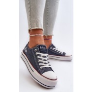  lee cooper women`s sneakers with thick sole dark blue