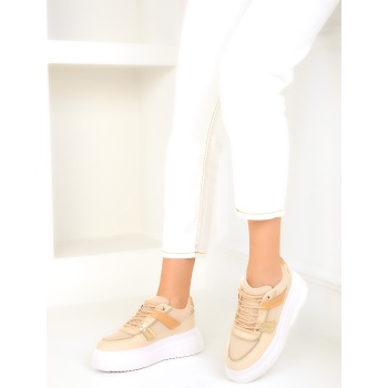 soho beige women`s sneakers 17842