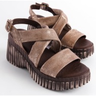  capone outfitters women`s wedge comfort leather sandals