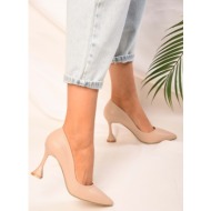  shoeberry women`s nude skin classic heeled shoes