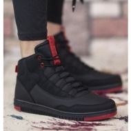  riccon black red men`s sneaker boots 00122262