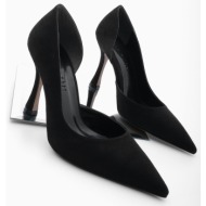  marjin women`s pointed toe asymmetric classic heel shoes zella black suede