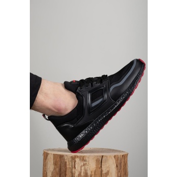 riccon men`s sneakers 0012350 black red