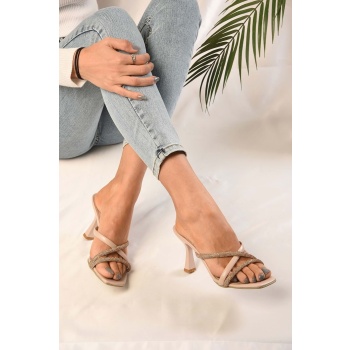 shoeberry women`s tan welt stone heeled σε προσφορά