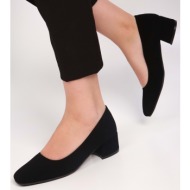  shoeberry women`s epic black nubuck heels shoes