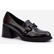  black nireva patent high heeled shoes