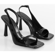  shoeberry women`s tobian black patent leather heeled shoes