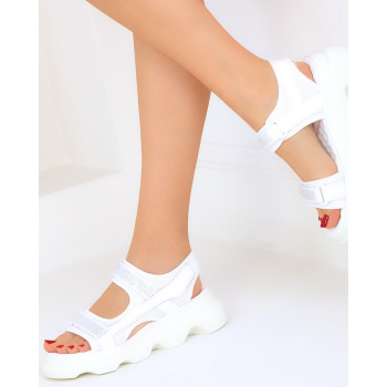 soho white women`s sandals 19018 σε προσφορά