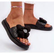  women`s slippers with low platform embellishments, black cedrella