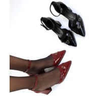  soho burgundy patent leather women`s classic heeled shoes 19010