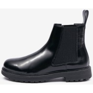  black men`s diesel leather ankle boots - men`s