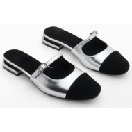  marjin women`s closed heel slippers tosya silver