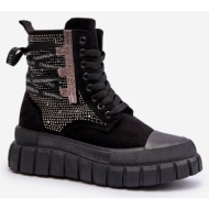  women`s high top sneakers on a solid platform, black wonise