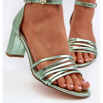 high-heeled sandals with straps, green σε προσφορά