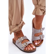  women`s slippers cortina grey on cork sole