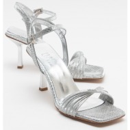  luvishoes lend women`s silver patterned heels shoes
