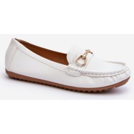  women`s classic loafers with embellishment, white ainslee