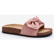  women`s slippers with bow, pink ezephira