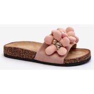  women`s slippers with embellishments, pink bunlia