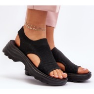  women`s sports sandals with thick soles black deinaleia