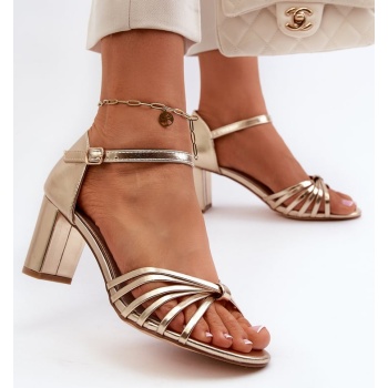 women`s gold high-heeled sandals σε προσφορά