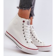 women`s wedge sneakers cross jeans white