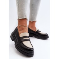  women`s loafers with flat heels and platform black kaldira