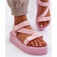  women`s platform sandals big star pink