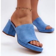  women`s blue bralya high heeled slippers