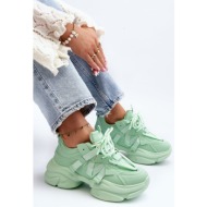  women`s sneakers with a chunky sole, green windamella