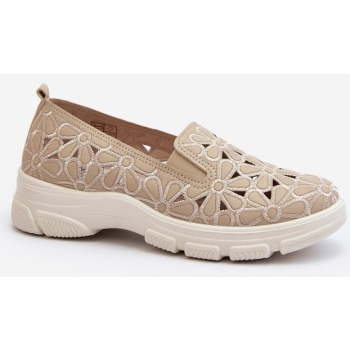 beige women`s openwork shoes emilei σε προσφορά