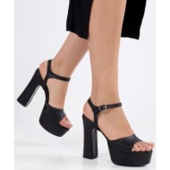  shoeberry women`s alyysa black skin platform heel shoes