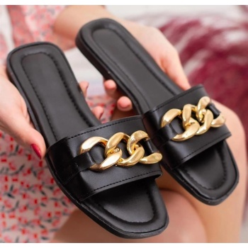 ter01 women slippers with chain-black σε προσφορά