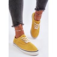  women`s classic yellow sneakers olvali
