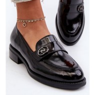 women`s patent leather loafers black dilhela