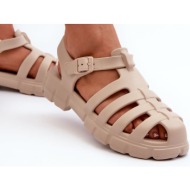  women`s foam roman sandals beige gasaria