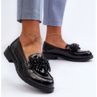  women`s patent leather loafers s.barski black