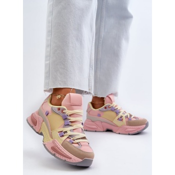 women`s sneakers with thick soles, pink σε προσφορά