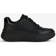  women`s black leather sneakers geox nebula 2.0 - women