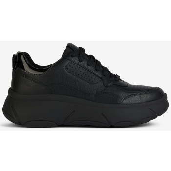 women`s black leather sneakers geox σε προσφορά