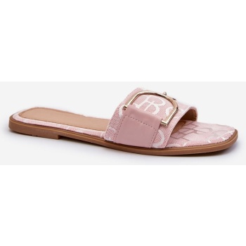 shiny women`s slippers with pink σε προσφορά